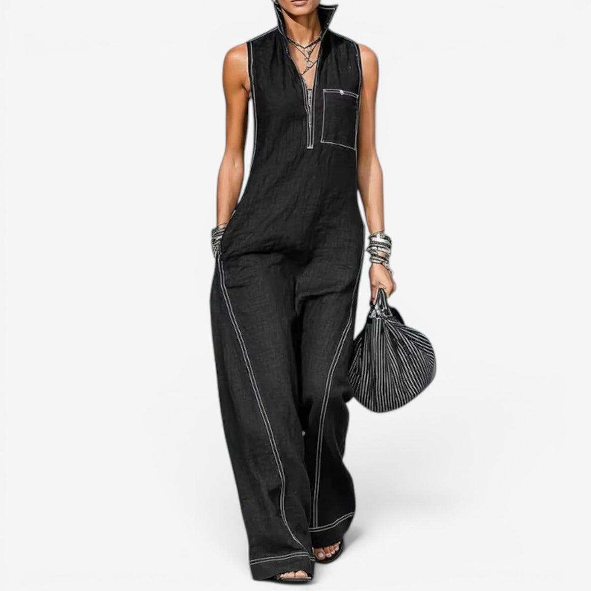 Tanya™ Jumpsuit senza maniche con zip