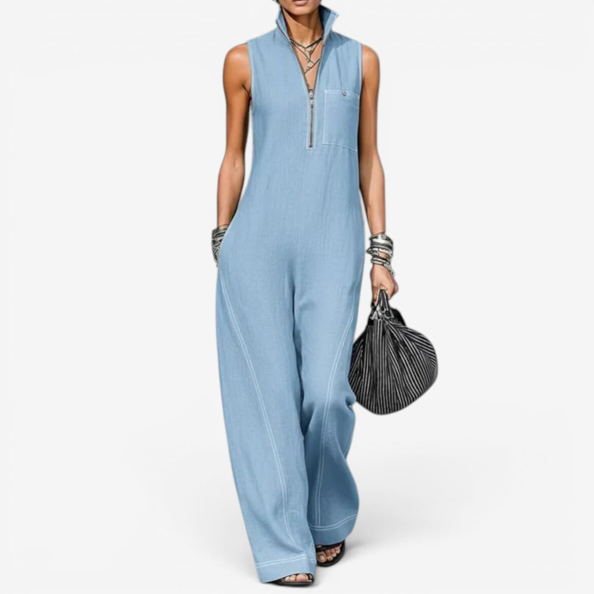 Tanya™ Jumpsuit senza maniche con zip