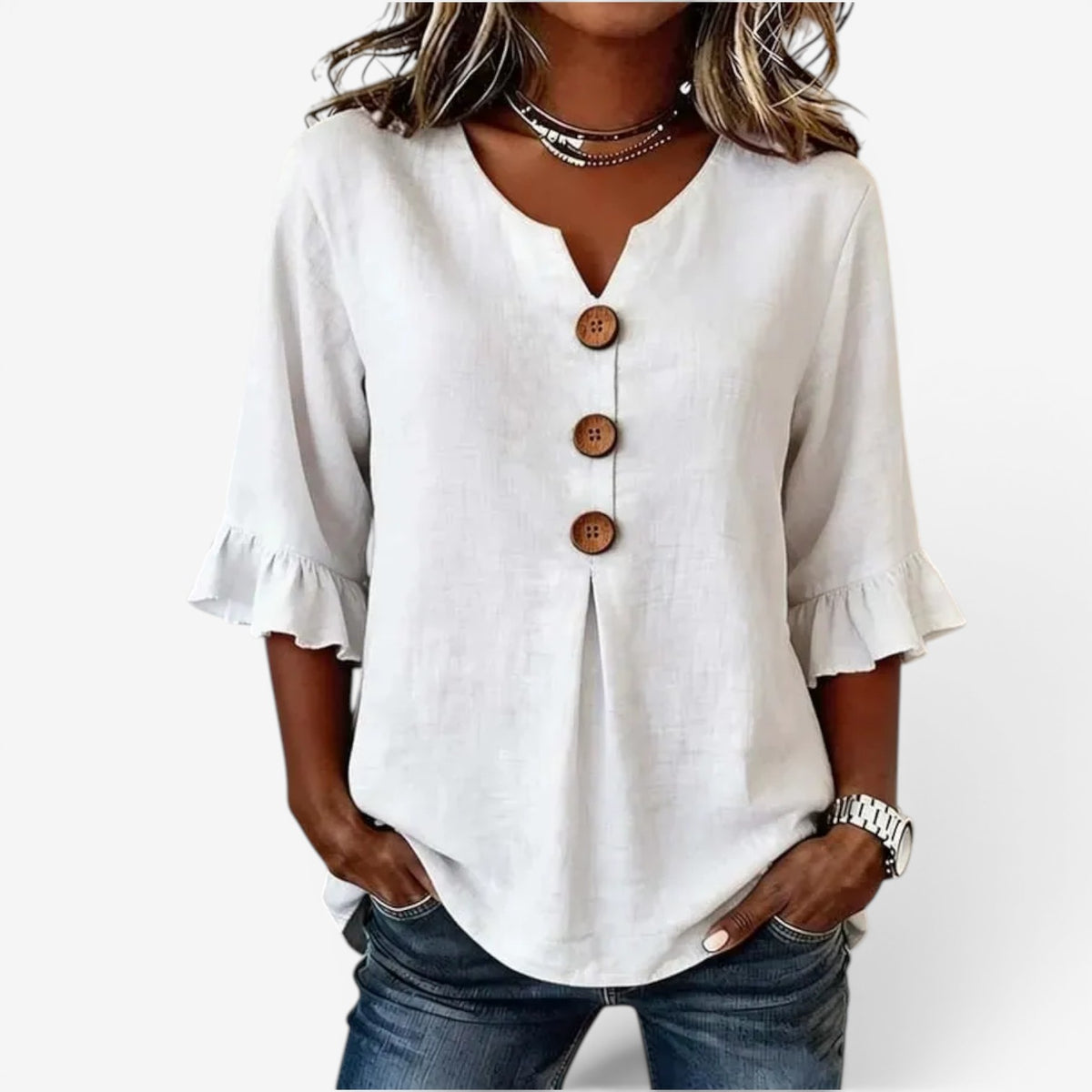 Amy™ Top scampanato con scollo a V
