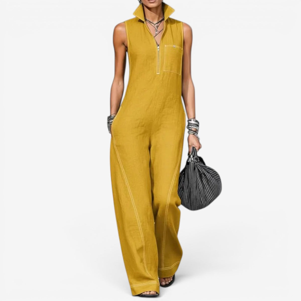 Tanya™ Jumpsuit senza maniche con zip
