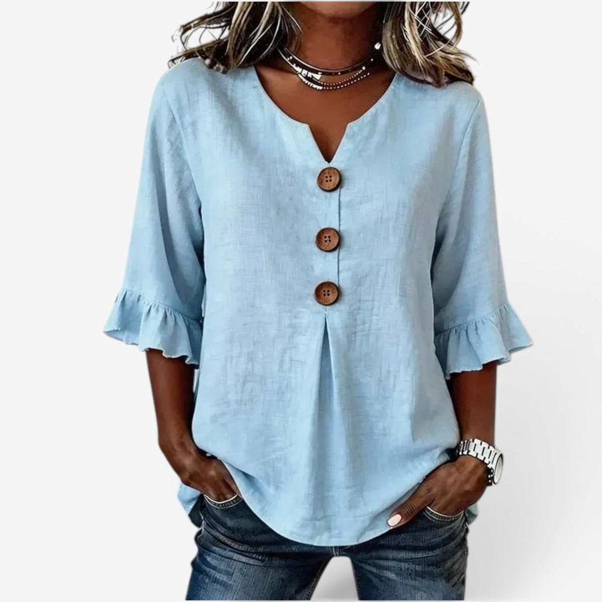 Amy™ Top scampanato con scollo a V