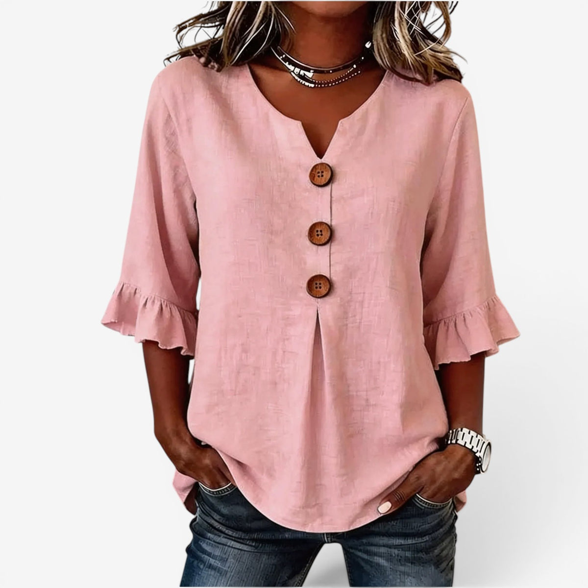 Amy™ Top scampanato con scollo a V