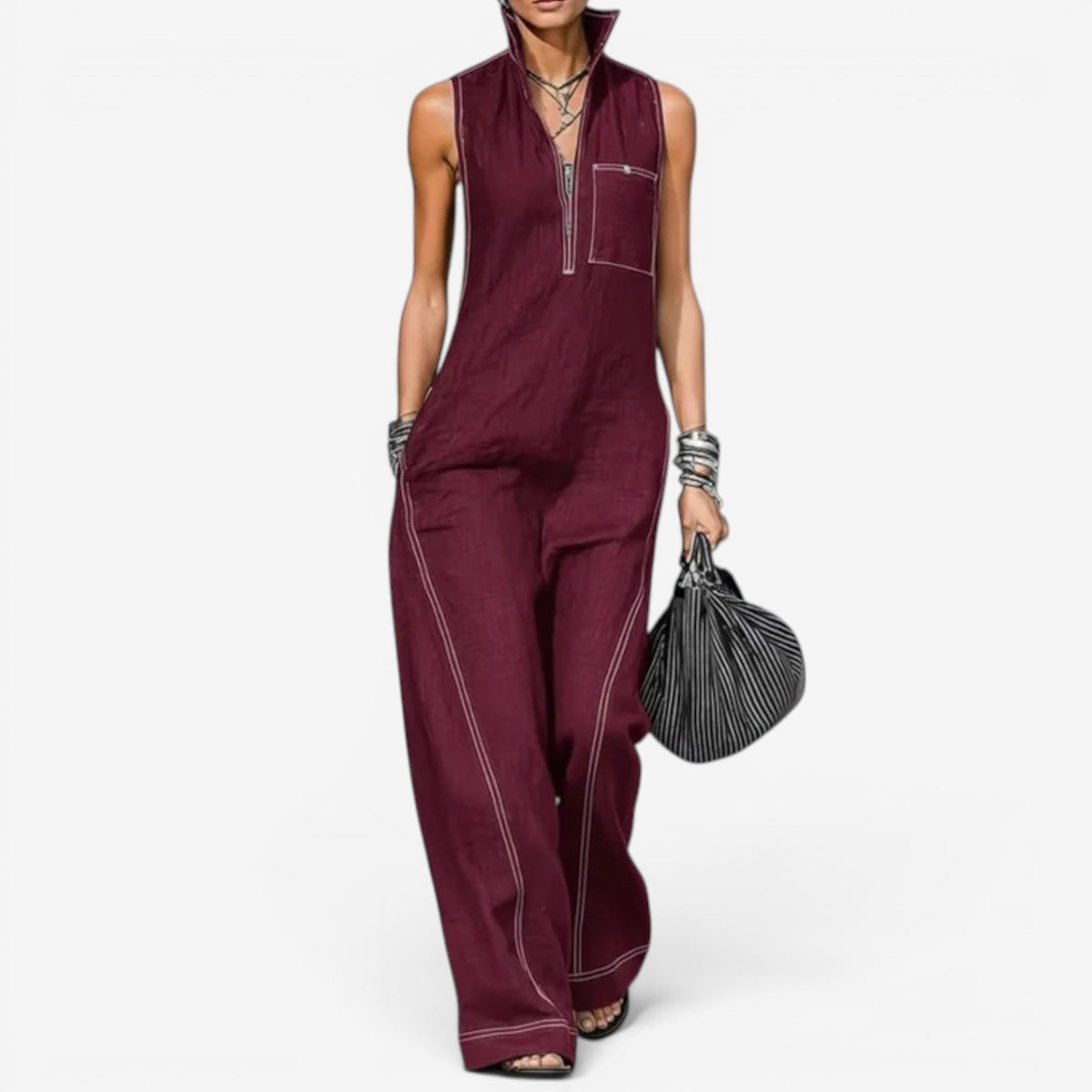Tanya™ Jumpsuit senza maniche con zip