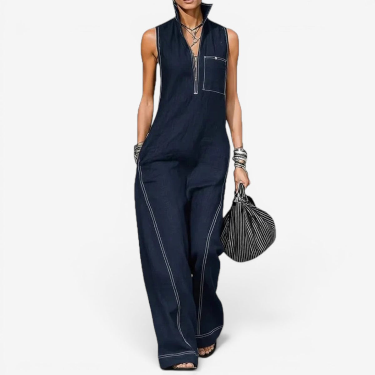 Tanya™ Jumpsuit senza maniche con zip