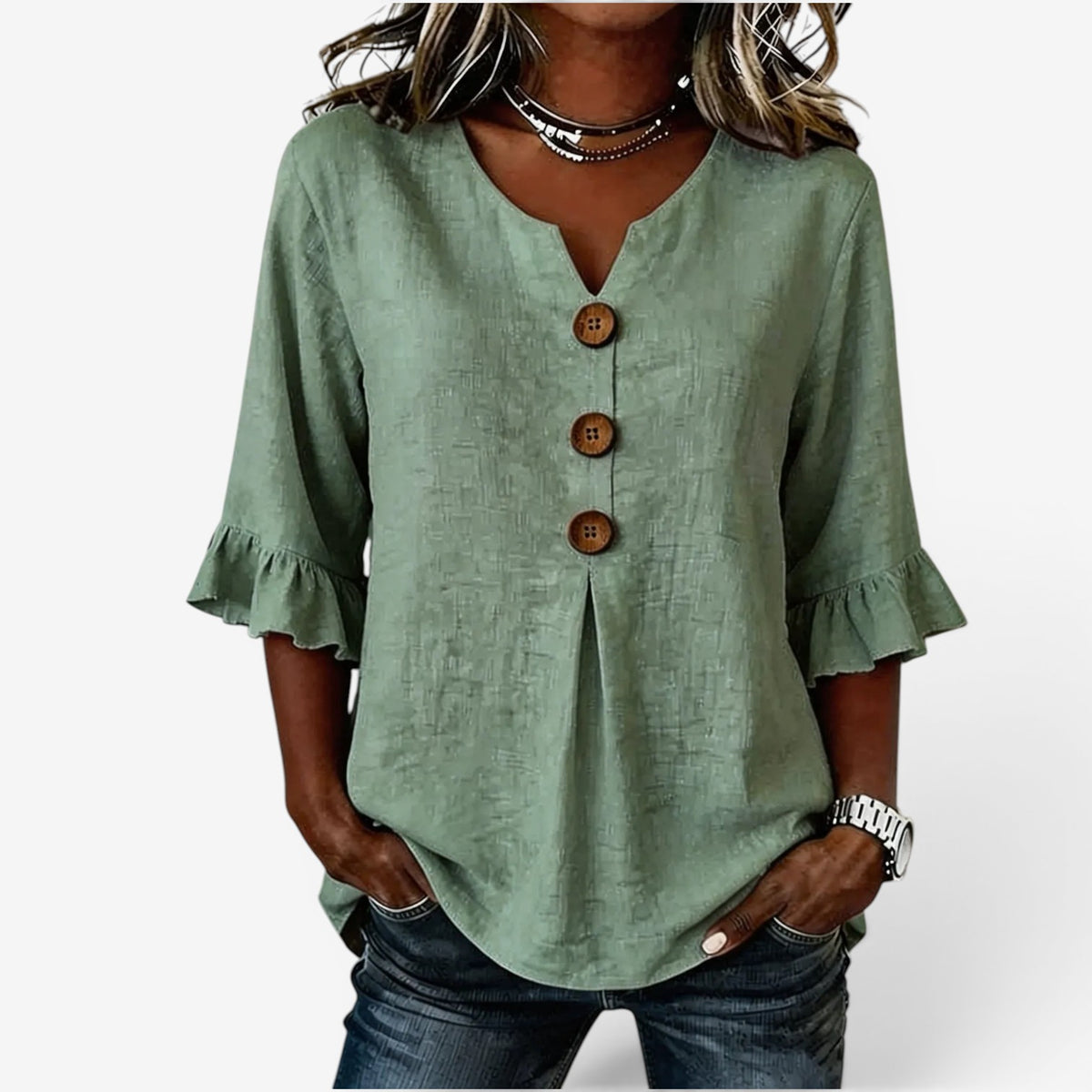 Amy™ Top scampanato con scollo a V