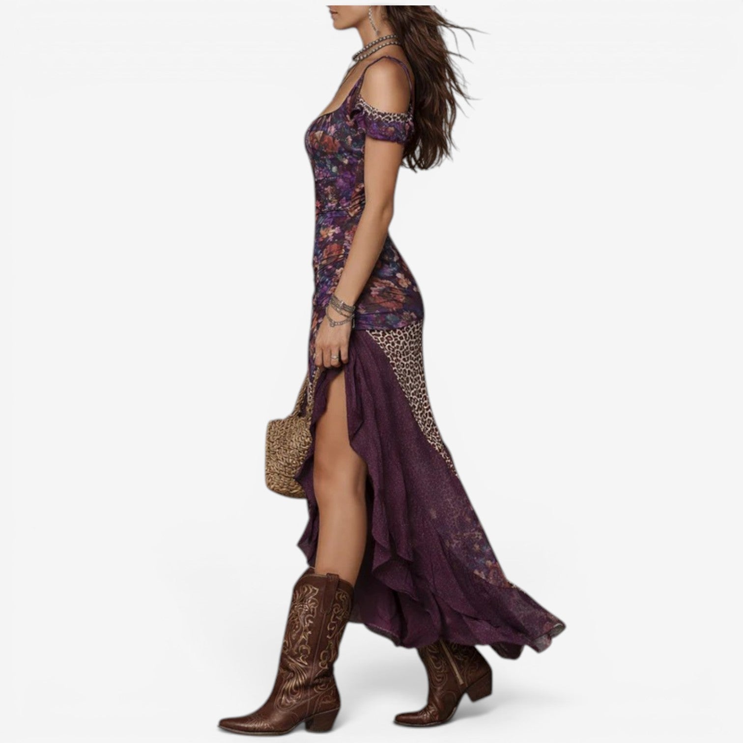 Kaeli™ Abito maxi patchwork bohémien