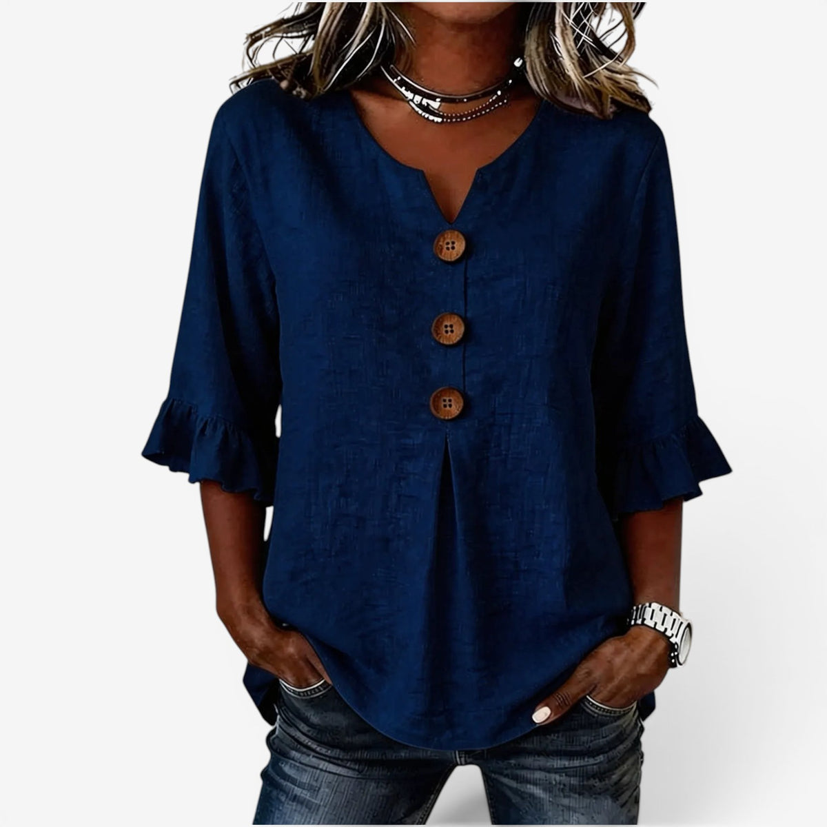 Amy™ Top scampanato con scollo a V