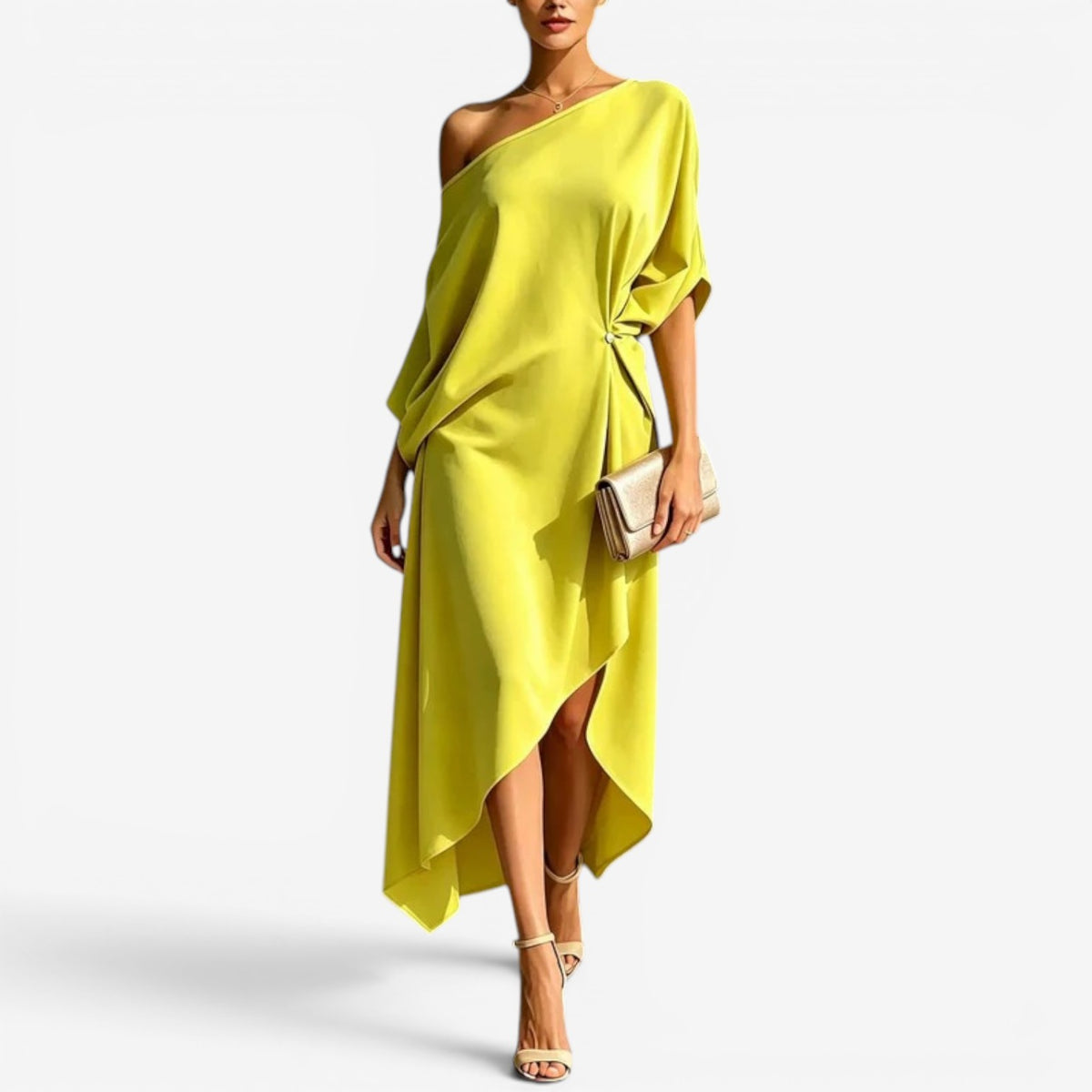 Candice™ Abito midi asimmetrico monospalla